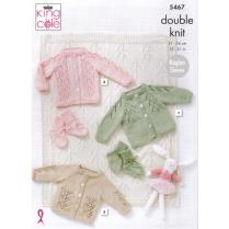 (5467 Lace Panel Cardigan Blanket Bootee)